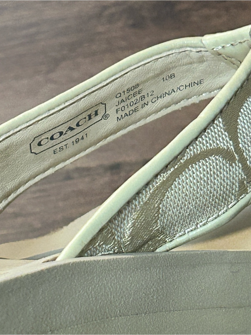 Coach Beige Signature Thong Sandals - Picture 4 of 9